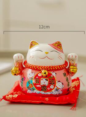 招财猫意MF56888陶瓷居摆件家小招财猫存钱罐储汽蓄罐车摆件书桌