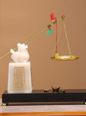 新中式称心如意招财麒麟摆件乔迁开 业礼物高级感客厅酒柜玄关装