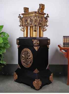 金属鼎摆件龙雕鼎盛千秋 办公室开业乔迁招财镇宅商务礼品鼎摆设