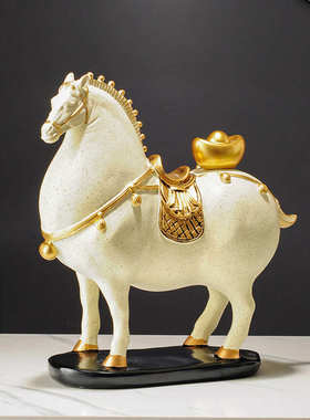 新中式唐马上有钱摆件办公室客厅家居装饰品乔迁新居礼品客厅玄关