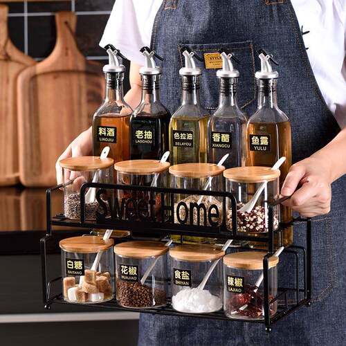 厨房组调料YOL盒家用合装调料组合套装盐罐收盒酱纳油调醋料瓶一 - 图0