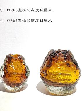 冰川琥珀球轻奢茶几桌面插花摆件家居样板房茶几桌面插花花瓶