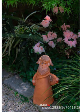 氧化镁ins叶可夫斯基复古做旧红陶色园艺花园装饰桌面摆件工艺品