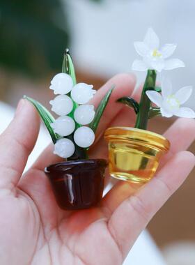 创意车内饰品小花朵摆件 汽车中控台向日葵车载清新花朵玻璃摆件