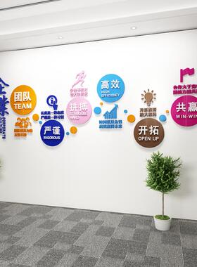 团队企业文化墙门口背景装饰公司办公室励志标语亚克力3d立体墙贴