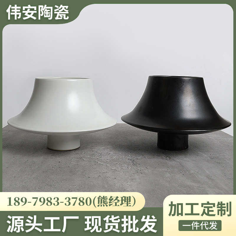 新中式手工陶瓷花器创意花瓶摆件样板房景德镇花瓶居家软装饰品,淘宝优惠券,粉丝福利购,淘宝优惠卷