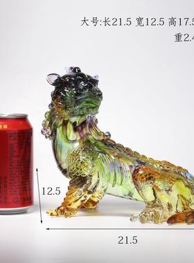 古韵琉璃琉璃谛听神兽地藏王菩萨坐骑摆件居家佛堂寺庙供奉摆放