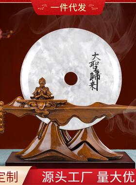 新中式禅意摆件斗战胜佛神齐天大圣孙悟空平安扣客厅玄关家居软装