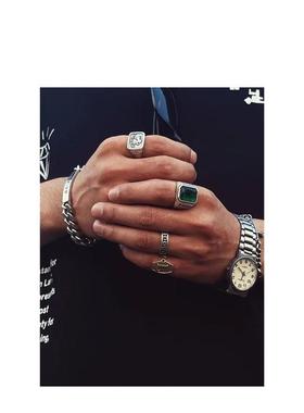 乌托邦戒指做旧嘻哈街头银饰指环2022新品嘻哈潮流时尚个性戒指