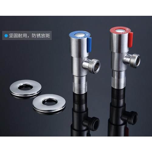 304不锈钢角阀全铜加厚冷热三角阀热水器一进二出家用开关4分水阀 - 图2