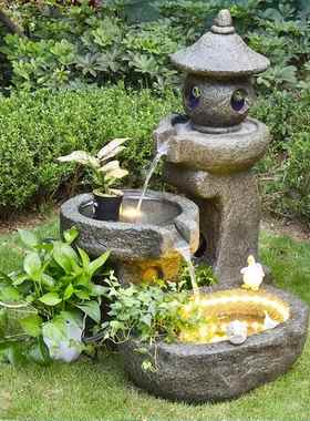 庭院流水景ML观中式假山泉摆件台花园造阳缸景客厅鱼喷池鱼装饰