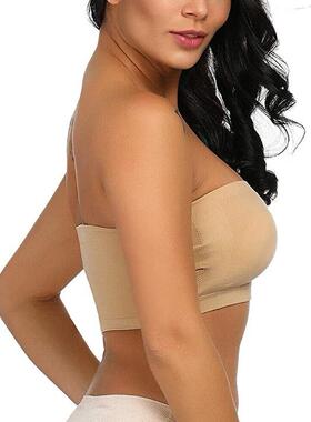 Women Seamless Bandeau Strapless Bras Stretch Tube Top女抹胸