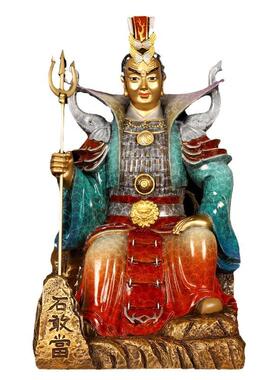 纯铜石敢当摆件彩绘泰山石敢当人物铜石敢当摆件铜像家居大号