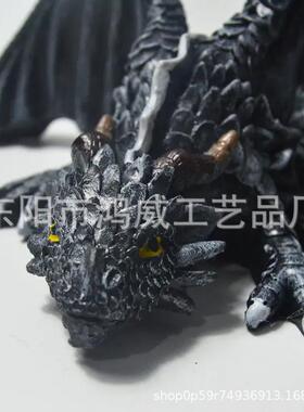新款跨境魔法龙黑色树脂摆件家居装饰雕像工艺品贴标新人包邮
