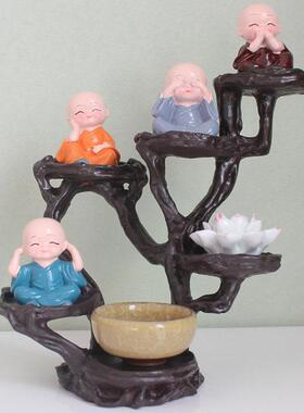 中国风和尚饰品客厅电视柜入口大厅办公室室内装饰工艺品桌面人物