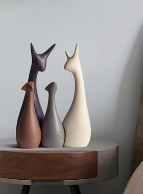 家居客厅陶瓷电视柜创意简约现代轻奢酒柜装饰品摆件北欧鹿工艺礼