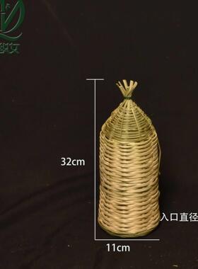 手工黄鳝竹漏编织鱼笼灯罩老式隔离器竹篓制品竹制品竹编笼子泥鳅
