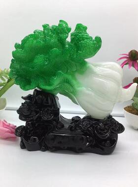 仿玉树脂白菜摆设店铺公司开业摆饰公司前台办公室摆件礼品