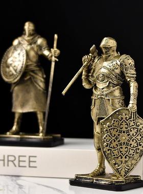 乔迁之喜装饰摆件高级感客厅北欧复古骑士创意客厅办公室装饰品家