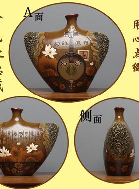 高档礼中式陶瓷客鱼厅进门入户玄关隔断古架小博摆件酒柜装饰品对