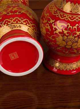 陶瓷供佛花瓶佛堂客厅插花净水瓶装饰佛具摆件居家观音瓶礼佛摆件