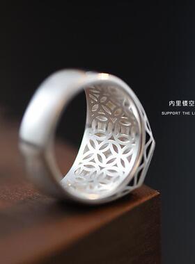 黑色戒指男潮高级感潮流个性男款配饰复古时尚戒指可调节供应