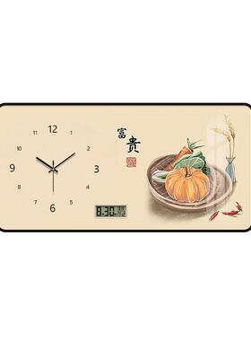 新中表式客厅钟2025新款用电子时钟静音XY840593万年历带家钟挂餐