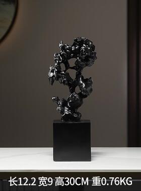 高档新家太式彷真树脂湖石摆件居客中厅玄关酒柜酒店奇石工艺品装