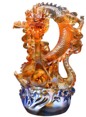 琉璃生肖龙摆件龙腾四海办公室公司开业装饰品礼品客厅创意工艺品
