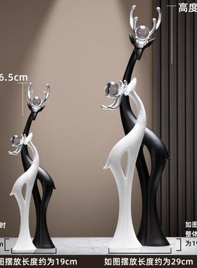 福禄双全轻奢高档大摆件玄关造景客厅入户进门入门高装饰品高级感