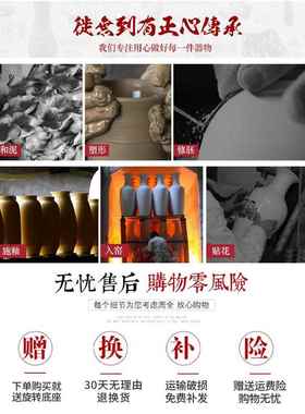 高档聚宝盆摆件景德陶瓷镇器厅玄关花水浅金鱼缸客花盆开业装盆饰