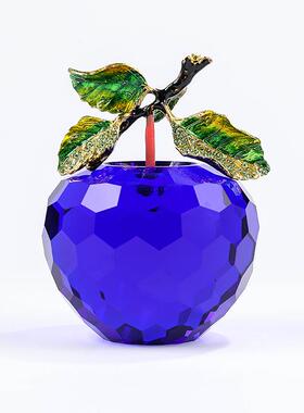 高档代现简约轻奢店水晶果苹软装摆件北欧客厅桌面样板房酒柜台装