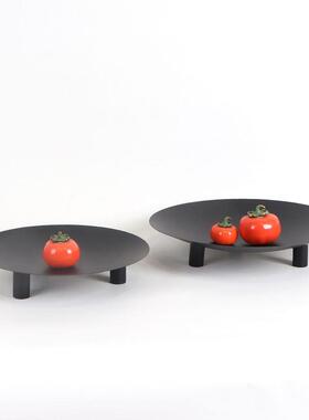 代新中式圆形摆件样板房售楼处软托装饰MC-TY-63品搭配花盘艺果盘