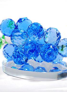 水晶葡萄摆件工艺品家居创意装饰品高档礼品电视柜书架