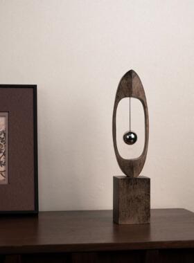 侘寂复风创意飘摇球树FAE摆件展古厅办室书柜桌面高级公脂感家居