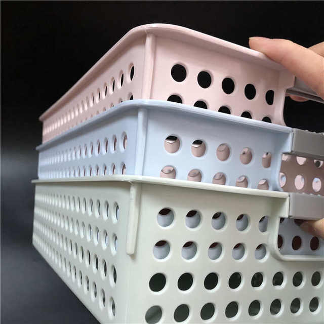 Free shipping storage basket 3 large-sized file storage basket kitchen desktop bottle jar storage frame breathable partition storage