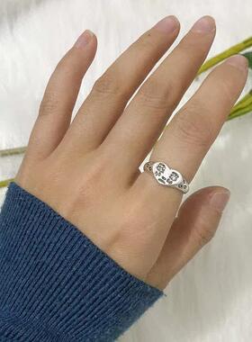 Ring ins retro personality crying face opening adjustable ri