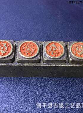 仿古收藏铜印章四兽套印五件套装办公室书房压实心纸镇纸摆件