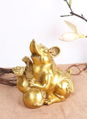 杨铜件记铜摆老鼠摆件家居办公室工肖艺0117品生鼠铜老鼠福禄鼠