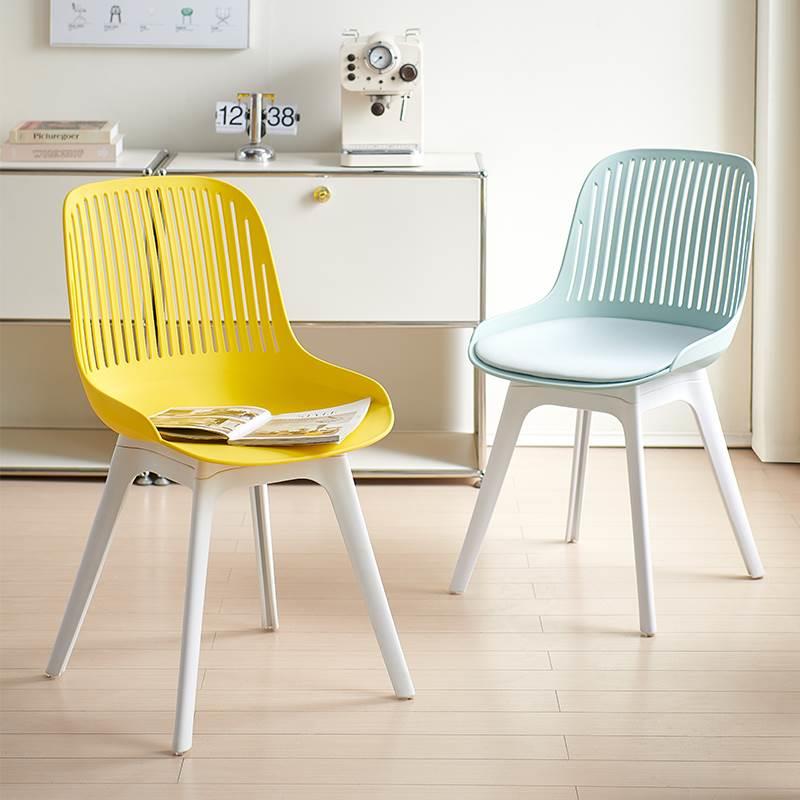 塑料椅子家用加厚办公靠背椅餐椅现代商用餐厅凳子北欧网红化妆椅 - 图1