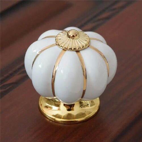 Gold Silver Pumpkin Ceramic Knobs Drawer Knob Pulls Handles - 图2