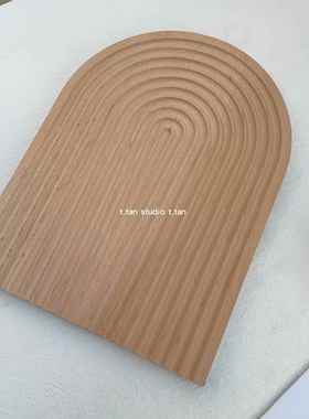 正品TJJ丨ns韩国同款实木托盘何日置物盘艺术装几式饰i摆件拍摄道