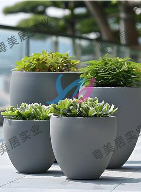 北玻欧璃钢花盆异形商台外场大号户落地大花瓶组合楼庭院种树11-9
