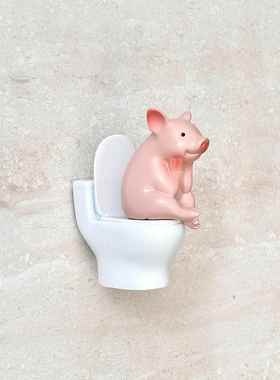 【厕所搭子】马桶猪可爱小摆件装饰桌面噗噗睡著瞭同款彷真礼物