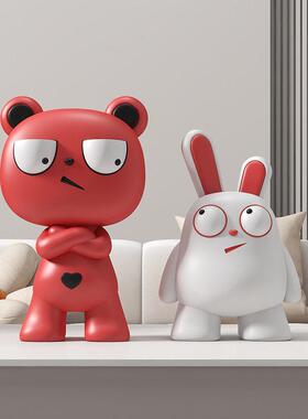 创意趣味摆件客厅电视柜卧室桌面装饰品工位搞怪潮玩可爱家居玩偶