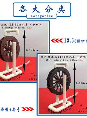 塑料水车轮循环流水鱼缸假山石槽水族箱养鱼加氧创意手工工艺摆饰