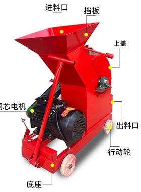 锤片式粉碎机建筑垃圾破碎机玻璃水泥砖块16锤小锤式移动粉碎机