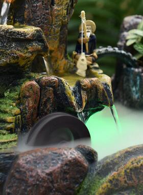 店铺开 业礼品风生水起假山流水喷泉风水轮室内招财造景水车小摆