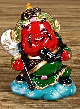 关公神爷摆件小号武财神家用工位办公室桌面车内卡通可爱装饰品