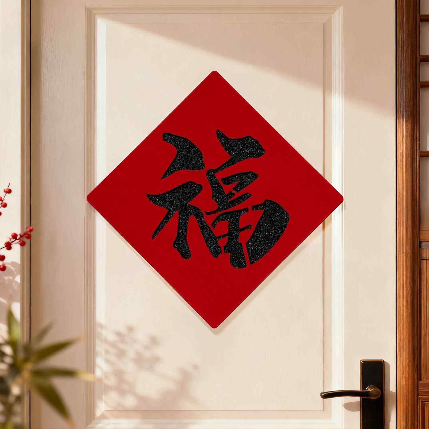 2026年马年福字门贴新年装饰贴新款双层植绒布过年场景装扮春节,淘宝优惠券,粉丝福利购,淘宝优惠卷